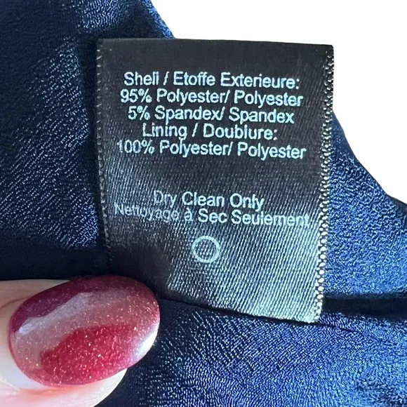 DRESS the POPULATION Bridal Jackie Off the Shoulder Trumpet Gown Navy, Small - Picture 7 of 8